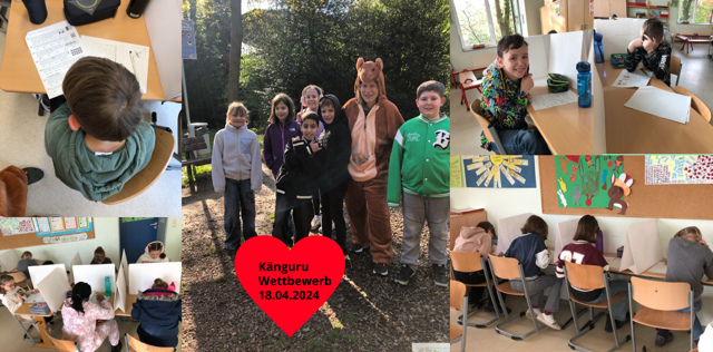 Kinder der Grundschule Hochneukirch-Otzenrath beim Känguru-Wettbewerb 2024 © 2024 Hir